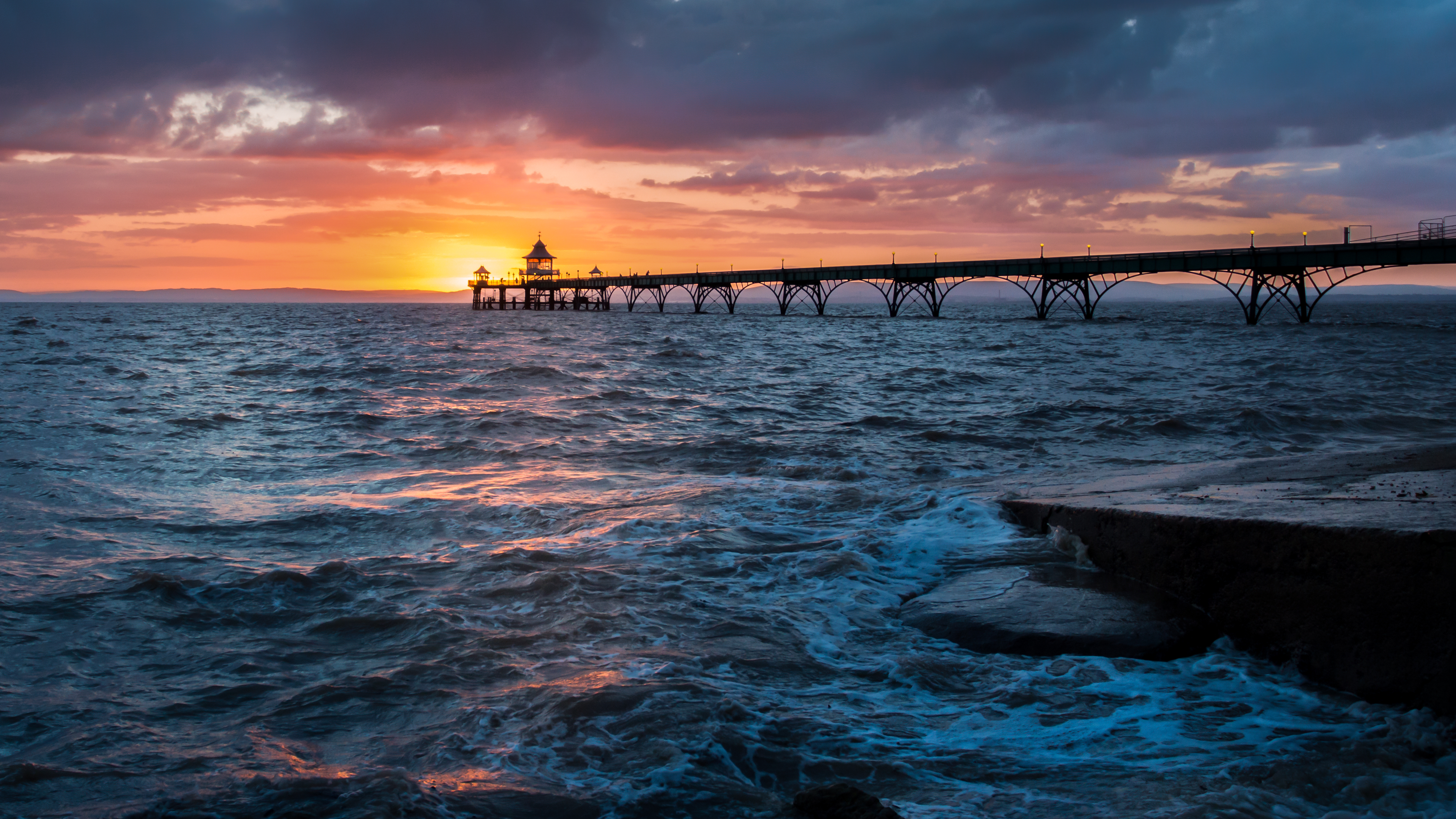 Clevedon Pier reaching out across the Severn Estuary